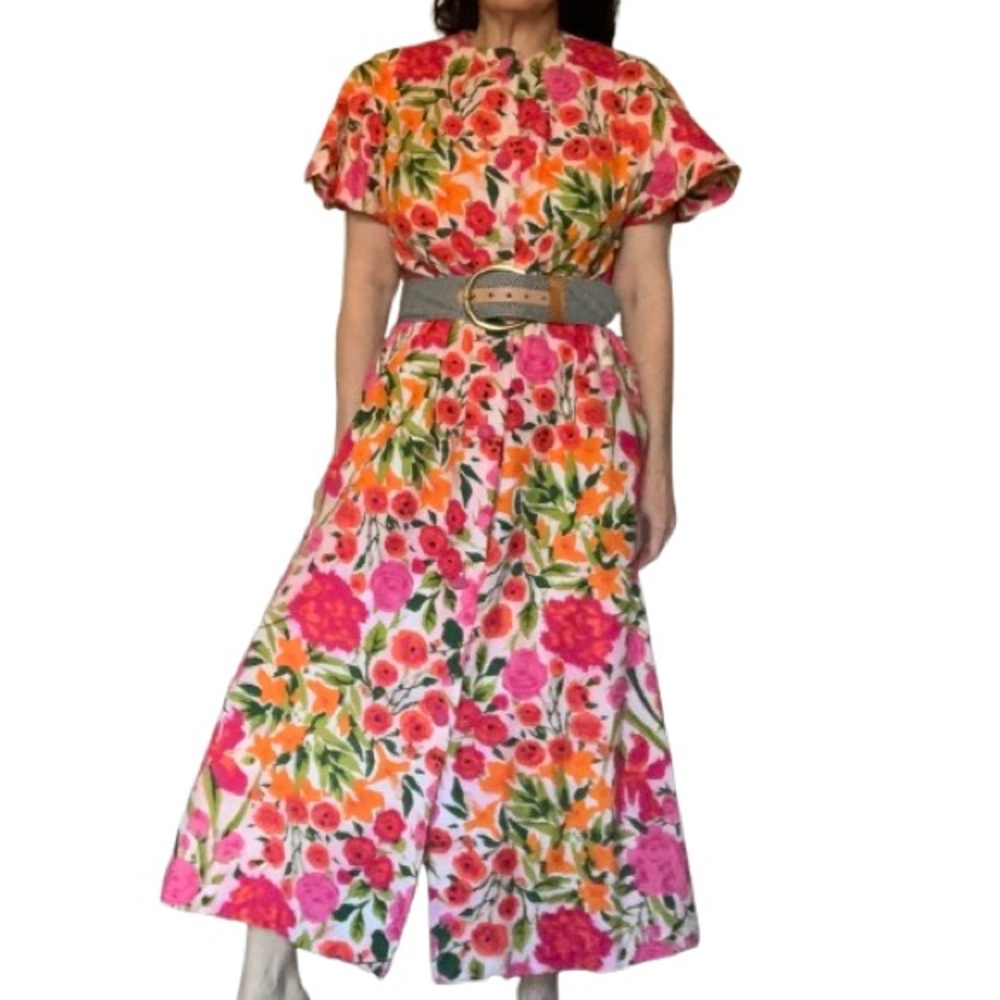 Vintage 60s Floral Multicolor Maxi Dress Housedre… - image 3